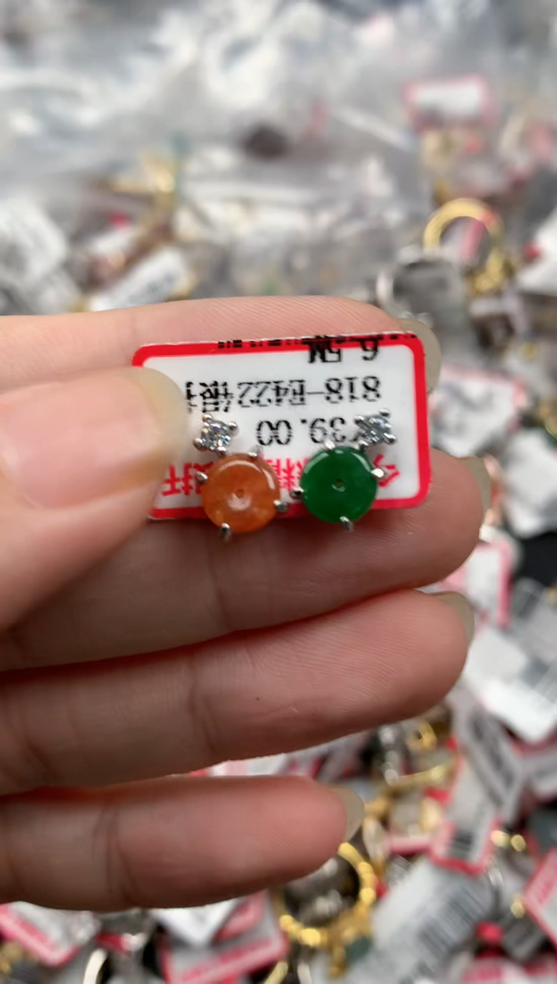 翡翠戒指银S925镶嵌天然A货缅甸翡翠