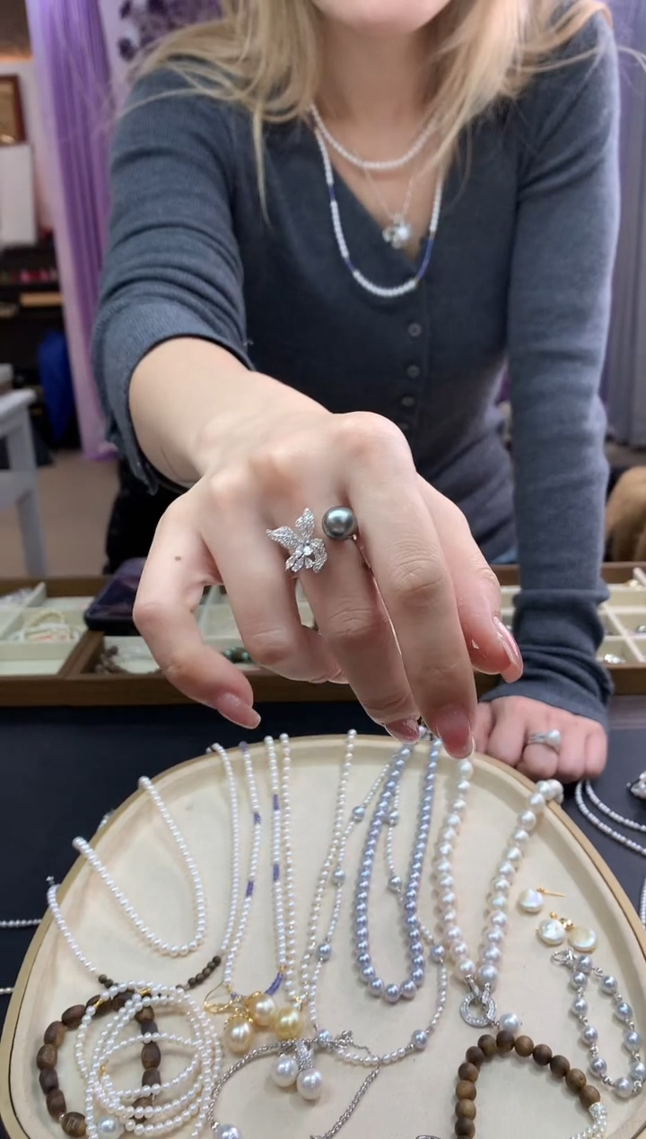 银S925镶嵌戒指海水珍珠A380|多样性发货一件|599