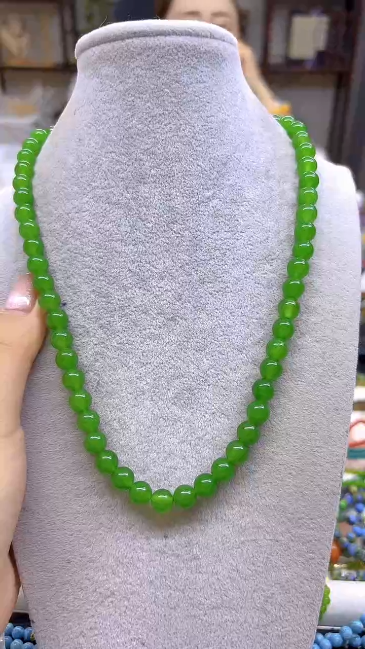 和田玉（碧玉）未镶嵌颈饰DIY款X75