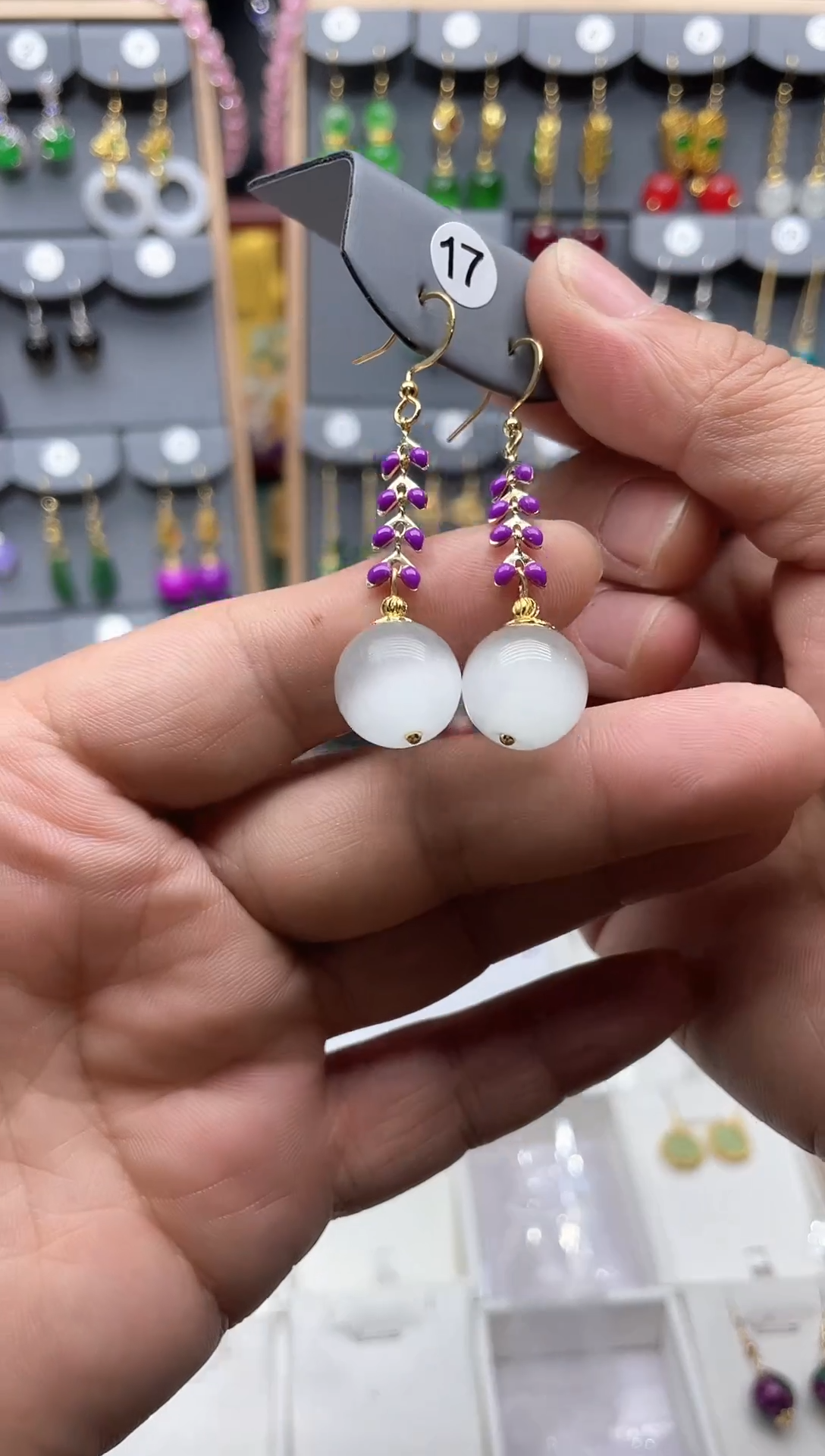 【闪购商品】玛瑙/玉髓耳坠14K金镶嵌时尚耳饰111