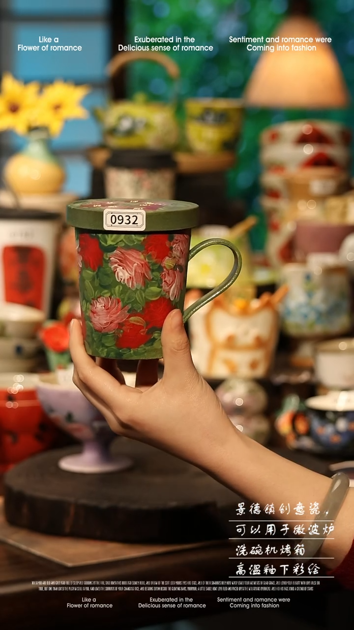 陶瓷景德镇高温釉下彩手工手绘款式@A0932@