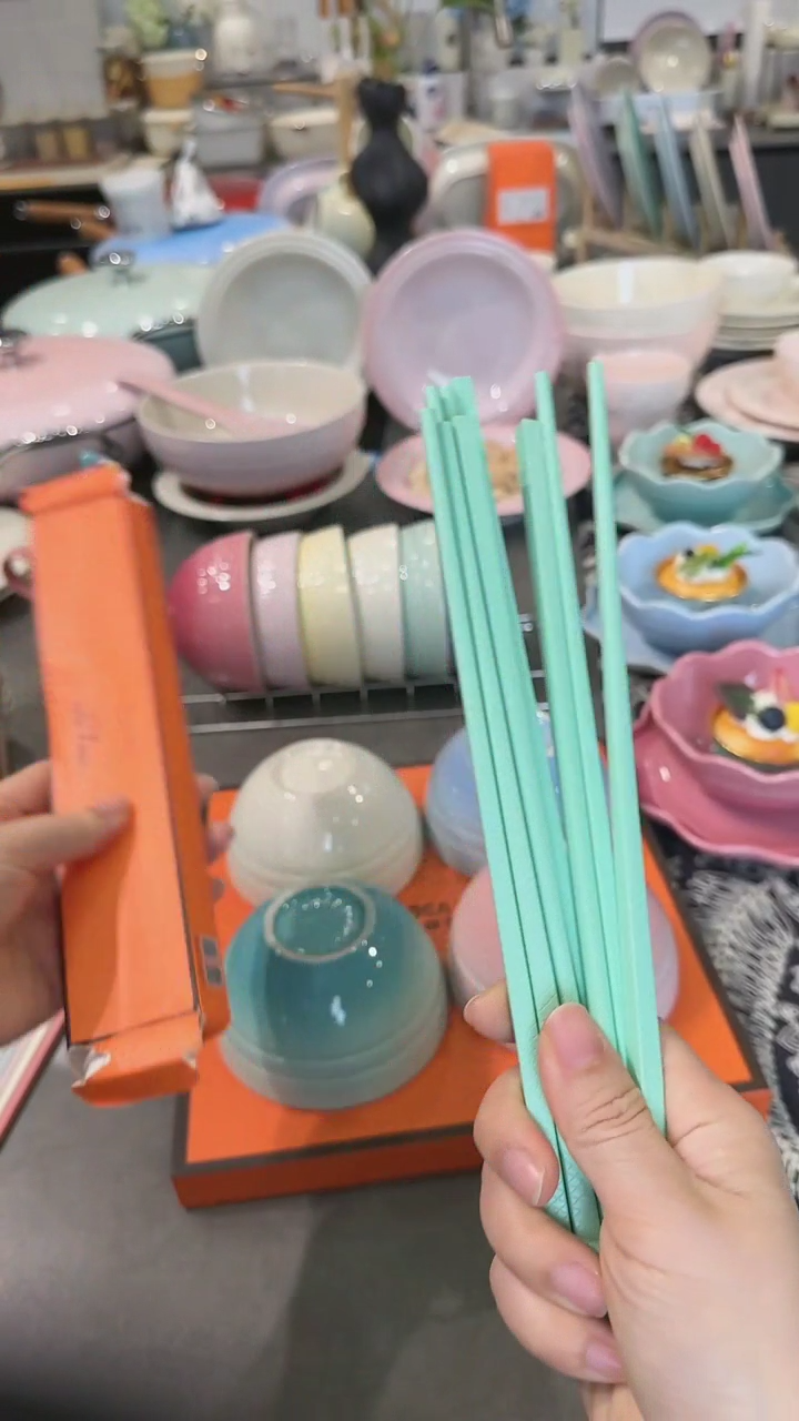 【闪购商品】瓷筷子SPS6双盒装-孔雀青