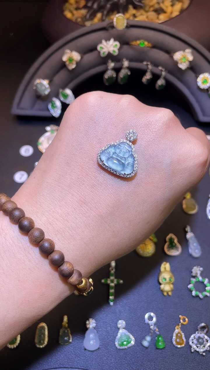 吊坠(不含链)银S925镶嵌翡翠1