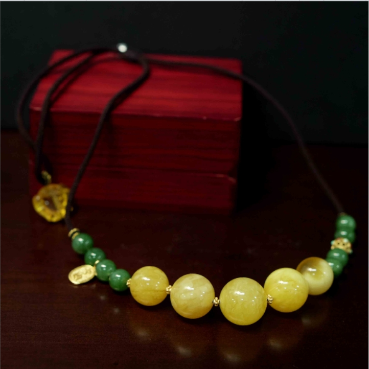 【老掌柜】蜜蜡五福项链/XM42001A