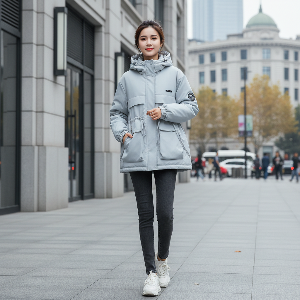 加绒款Y1220浅蓝时尚派克服8818