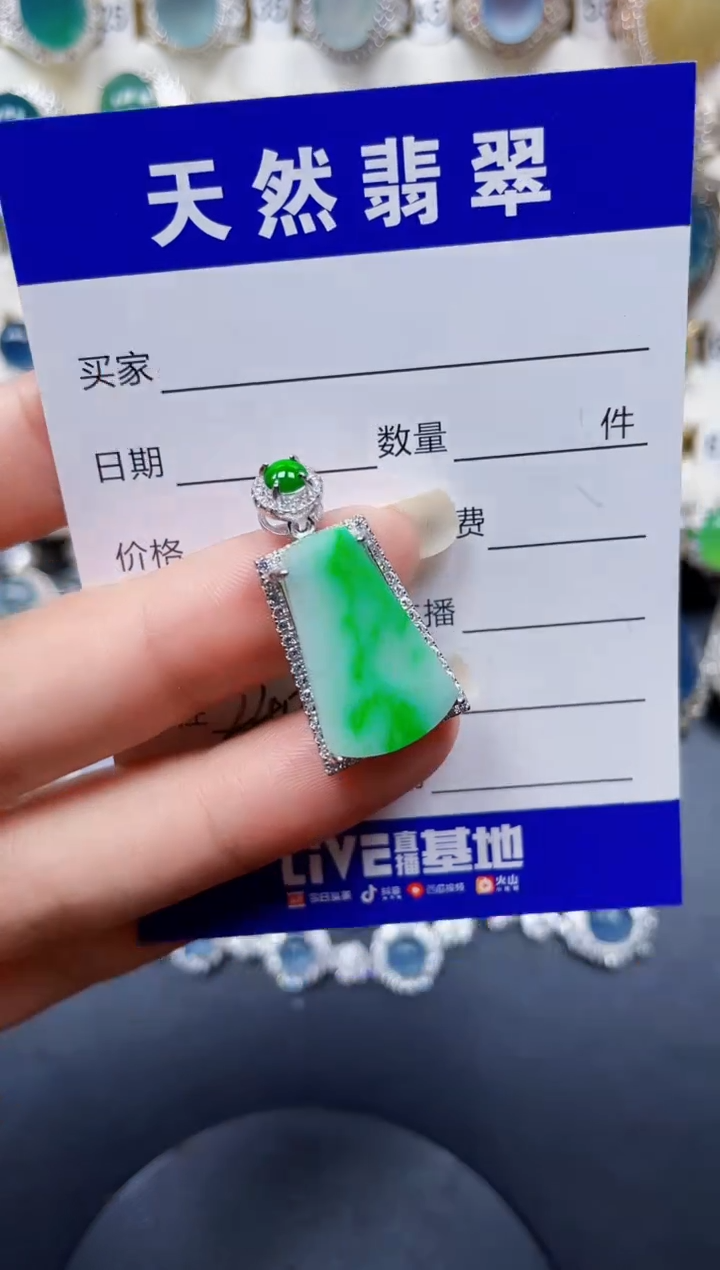 颈饰银S925镶嵌翡翠240