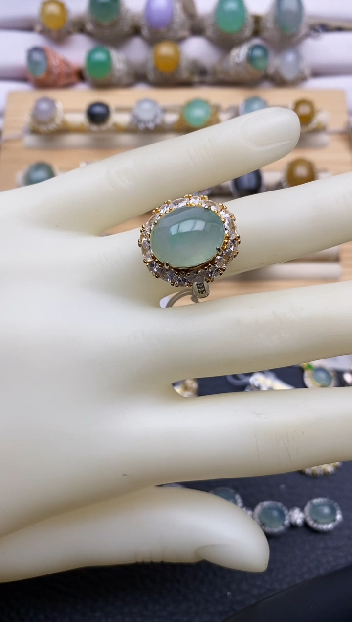 【闪购商品】翡翠戒指银S925镶嵌/0036