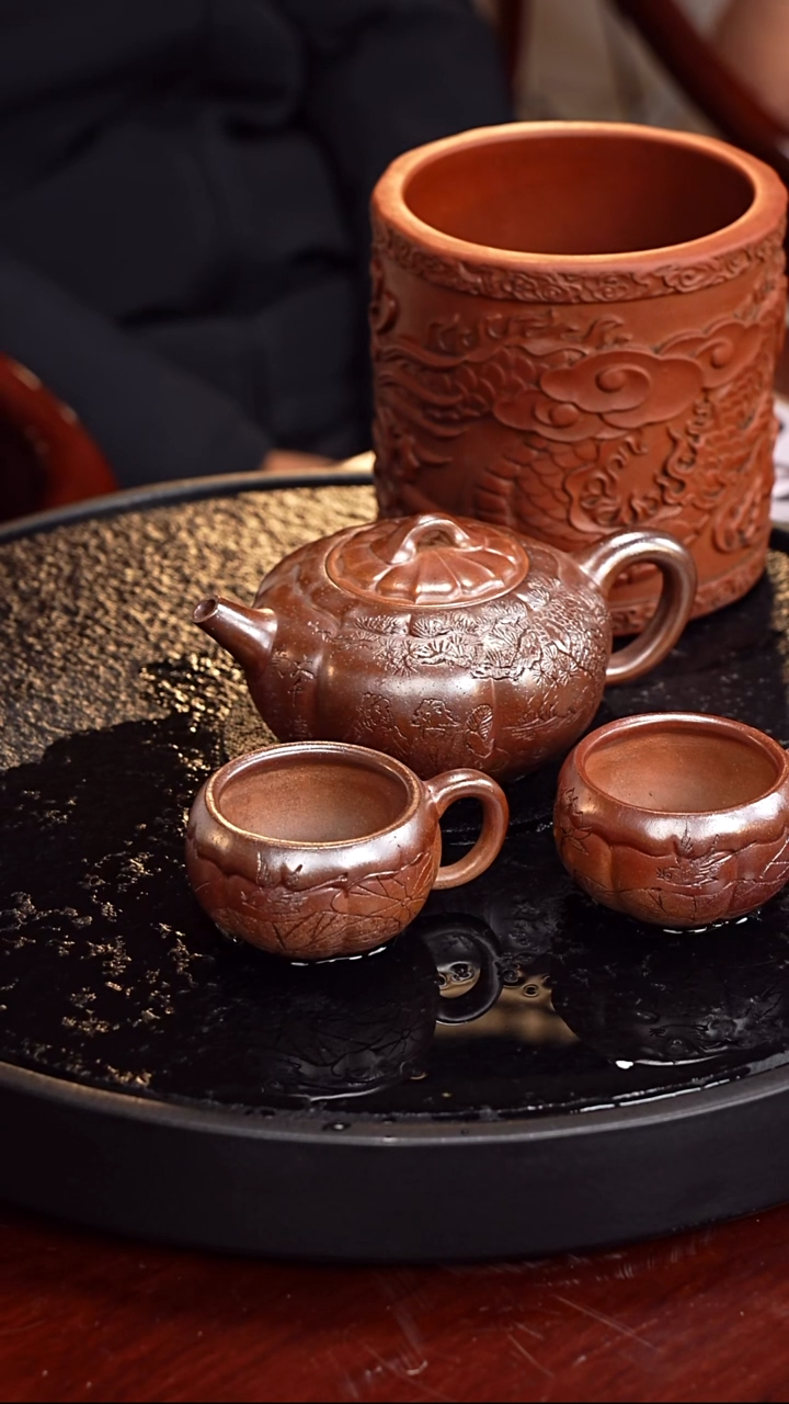 茶壶紫砂邵忠源  荷韵套组77  玉成窑老段 300毫升 