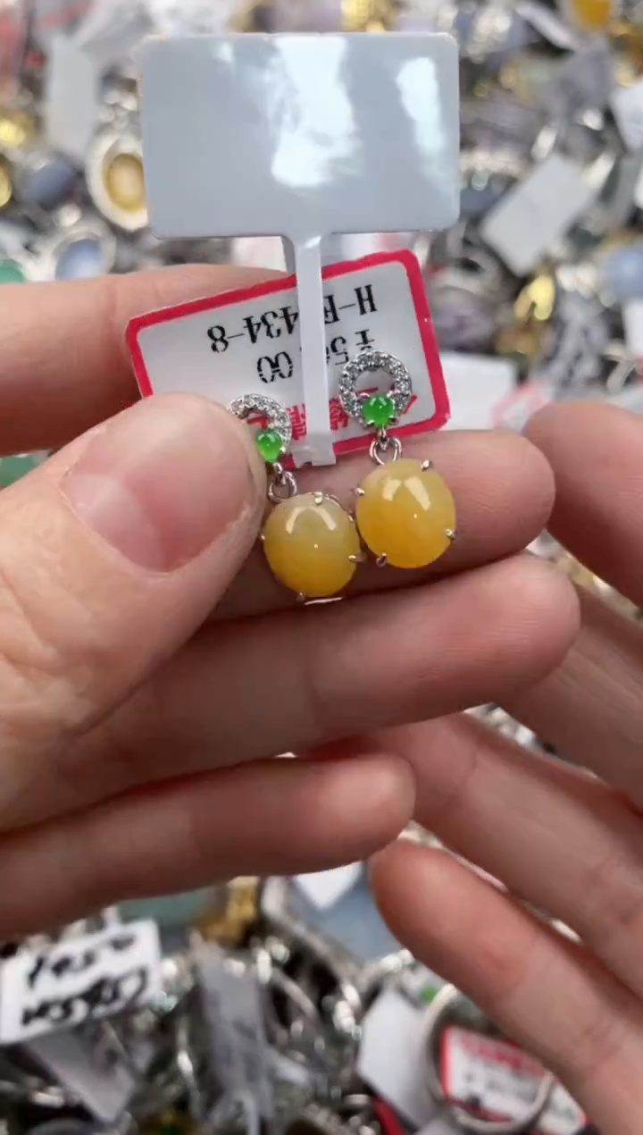 银S925镶嵌戒指翡翠444      7