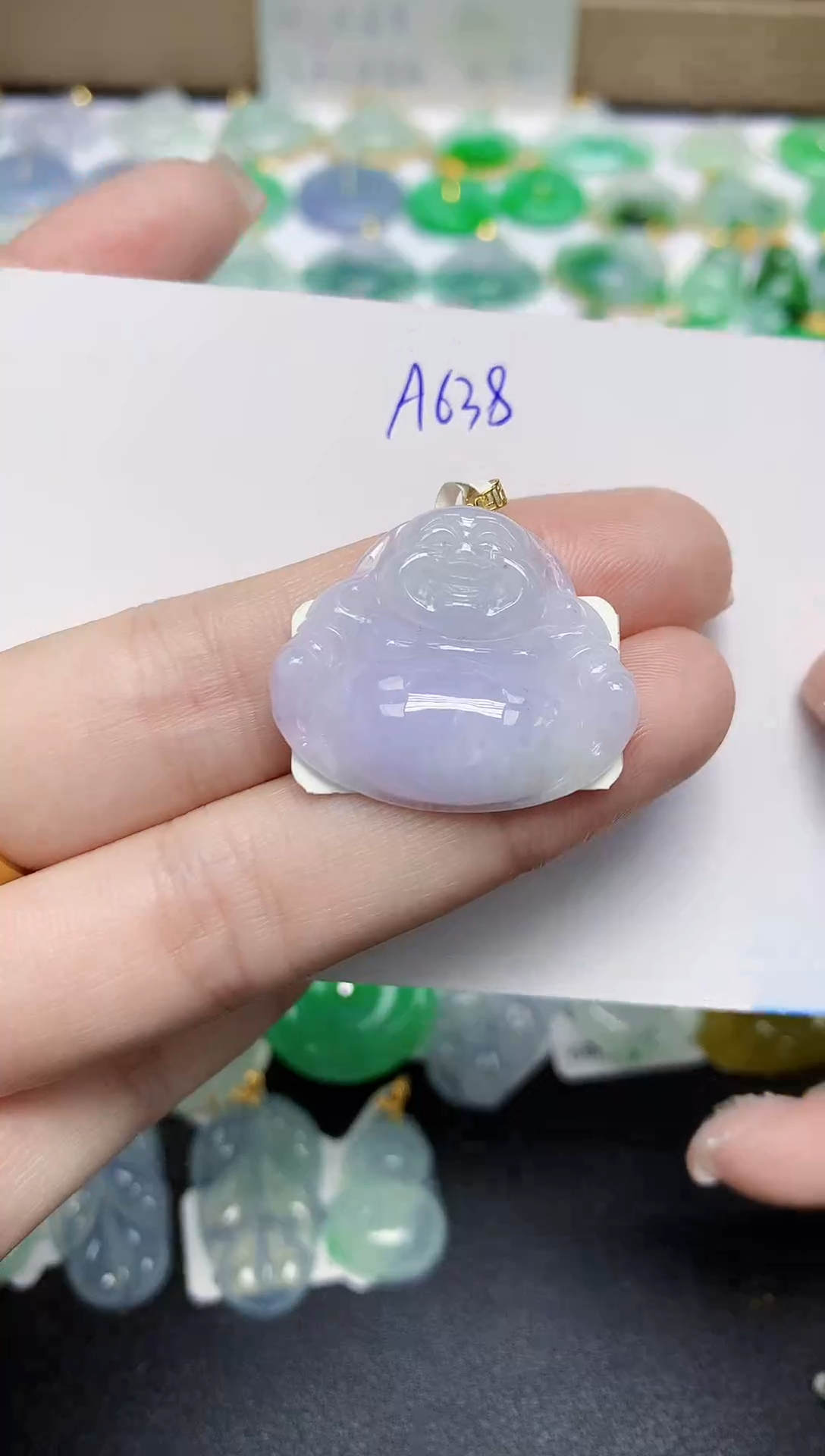 颈饰18K金镶嵌翡翠天然缅甸翡翠A货翡翠百元以上9元证书费自理