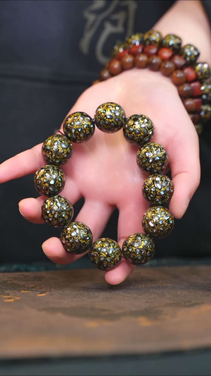 【闪购商品】紫光檀黑金螺钿手串（2.0）