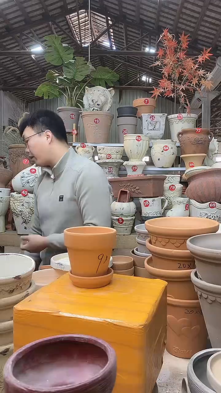 【闪购商品】缸3套10*10小红盆陶土 送陶土托