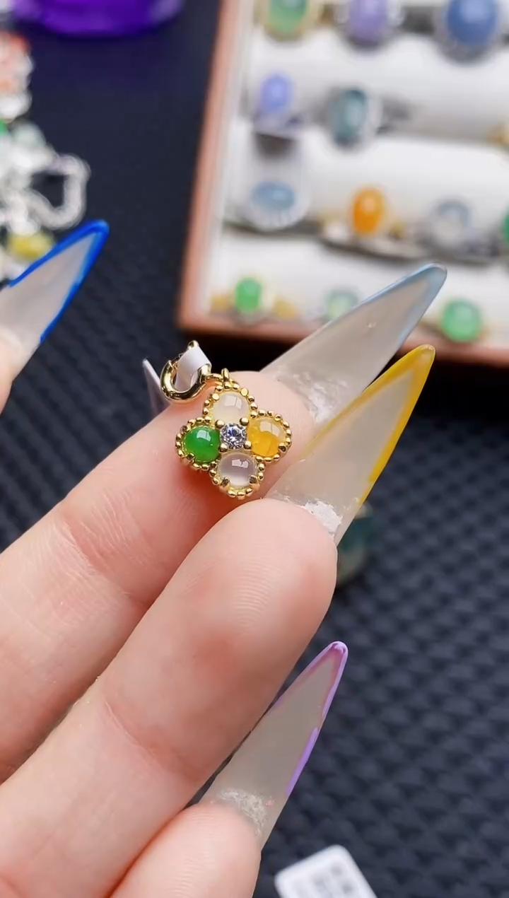 银S925镶嵌戒指翡翠4985