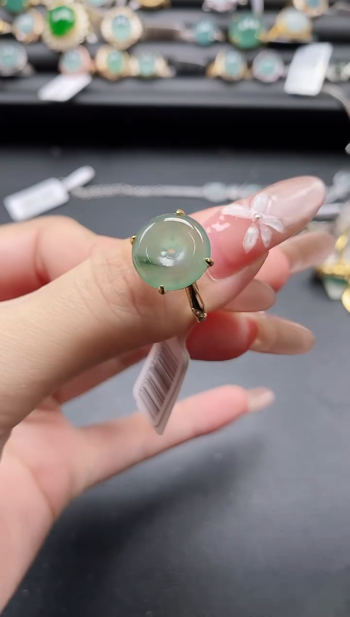 【闪购商品】翡翠戒指银S925镶嵌11111