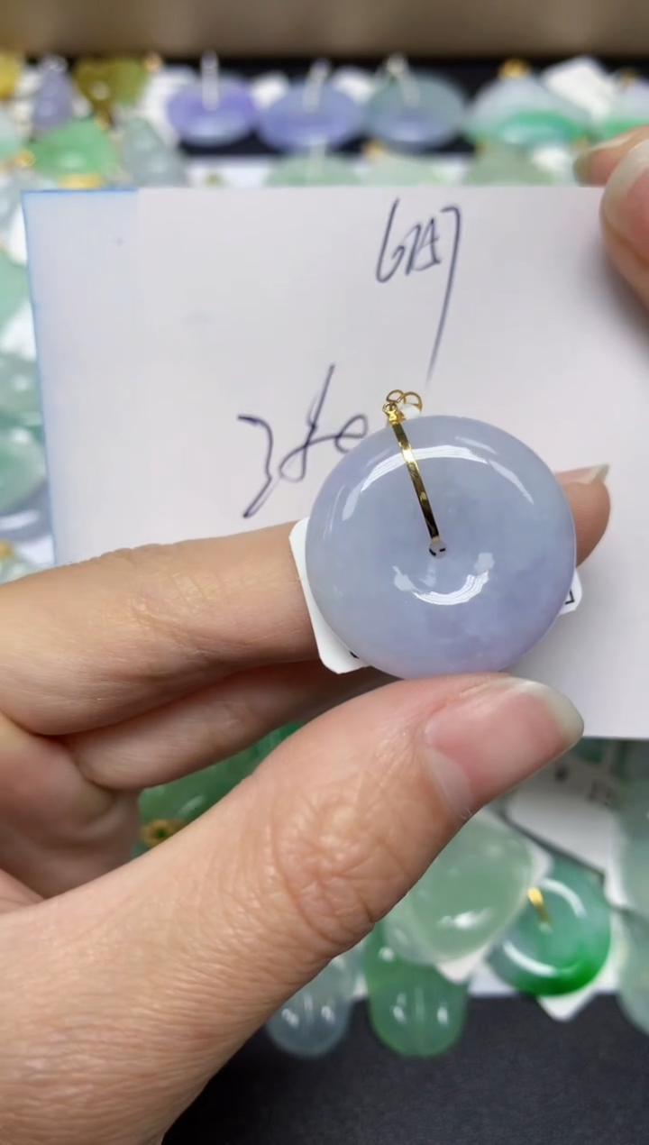 【闪购商品】翡翠颈饰18K金镶嵌 天然翡翠A货