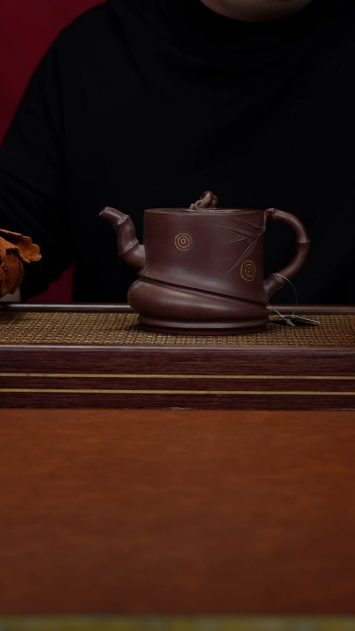 茶壶紫砂60 佛肚竹 套组 一壶两杯