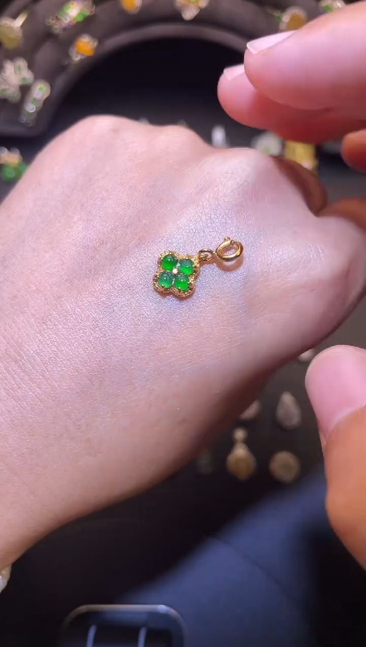 吊坠(不含链)银S925镶嵌翡翠1