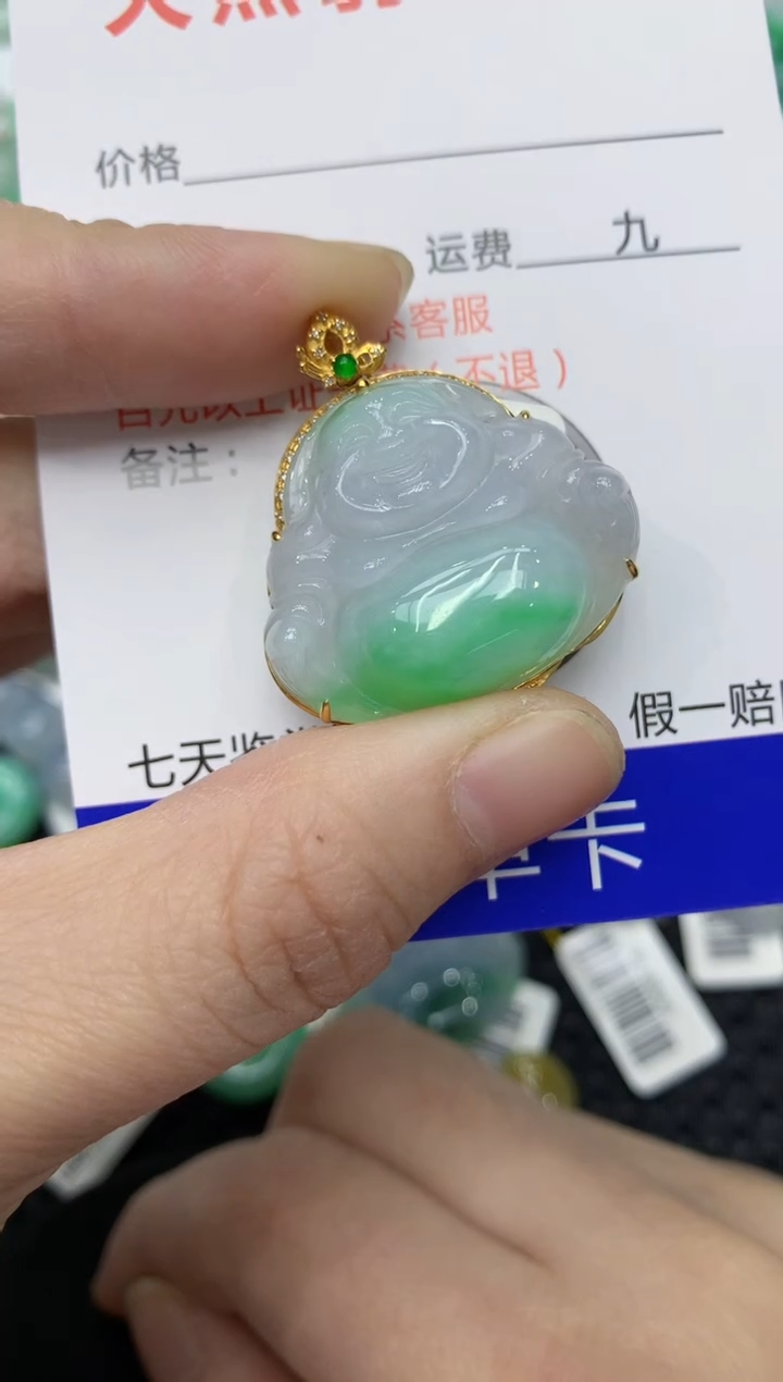 【闪购商品】翡翠颈饰18K金镶嵌11111111