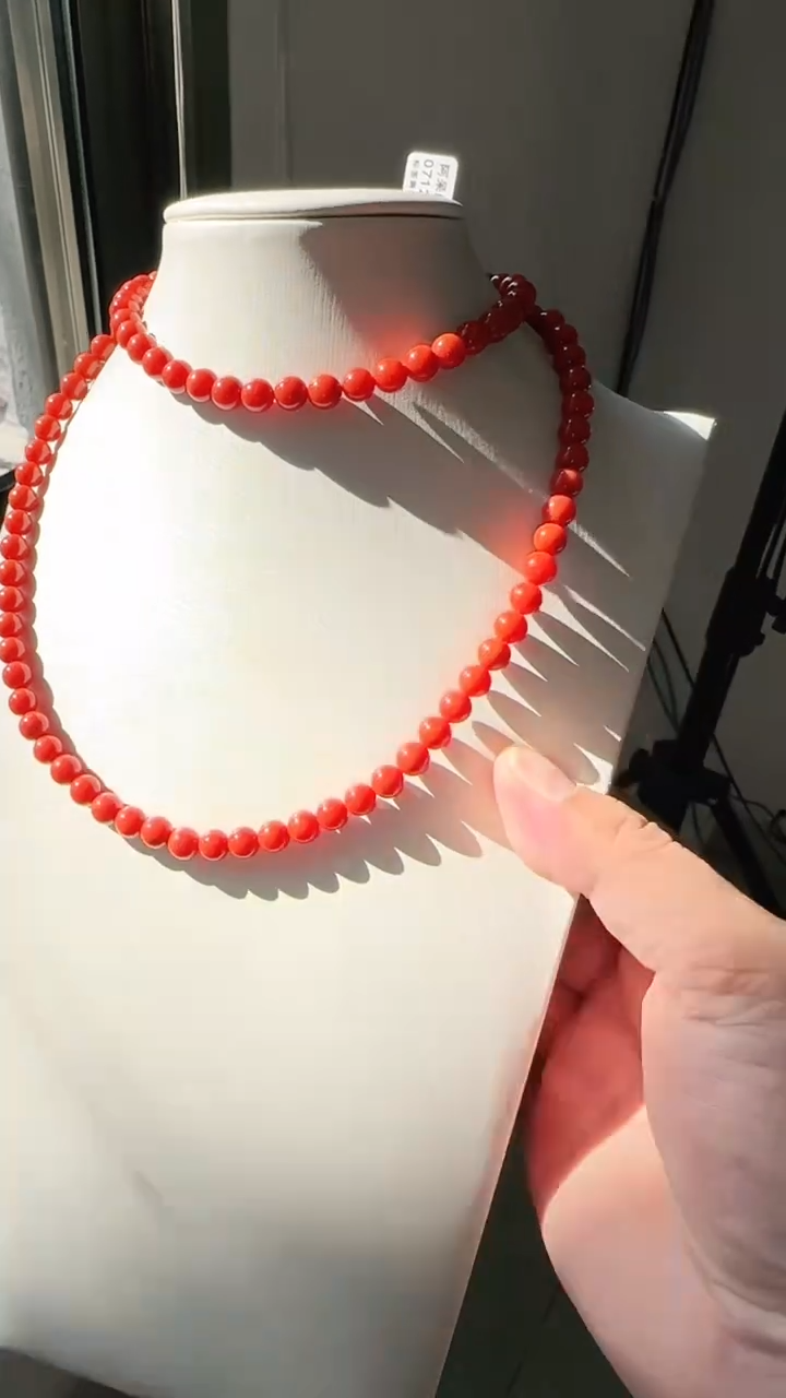 未镶嵌多样性发一件南红玛瑙【高货】锦红7mm保山圆珠多圈  