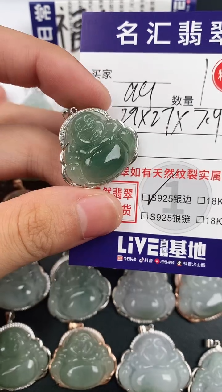 翡翠银S925镶嵌颈饰·