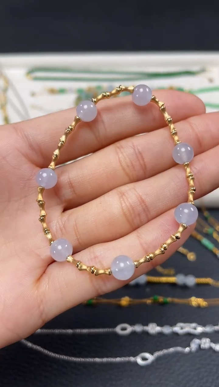 【闪购商品】翡翠套链18K金镶嵌一个  JK203