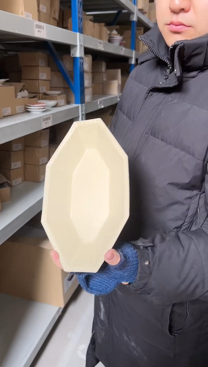 【闪购商品】瓷片（D）オートミール 八角長洋鉢