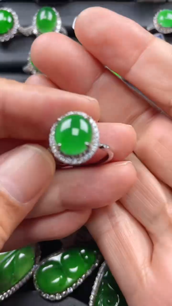 【闪购商品】翡翠戒指银S925镶嵌翡翠