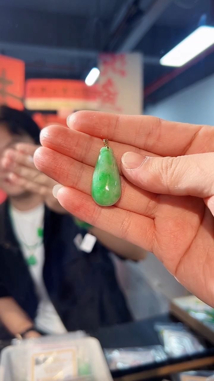 【闪购商品】翡翠颈饰18K金镶嵌缅料A货/支持复检/一件