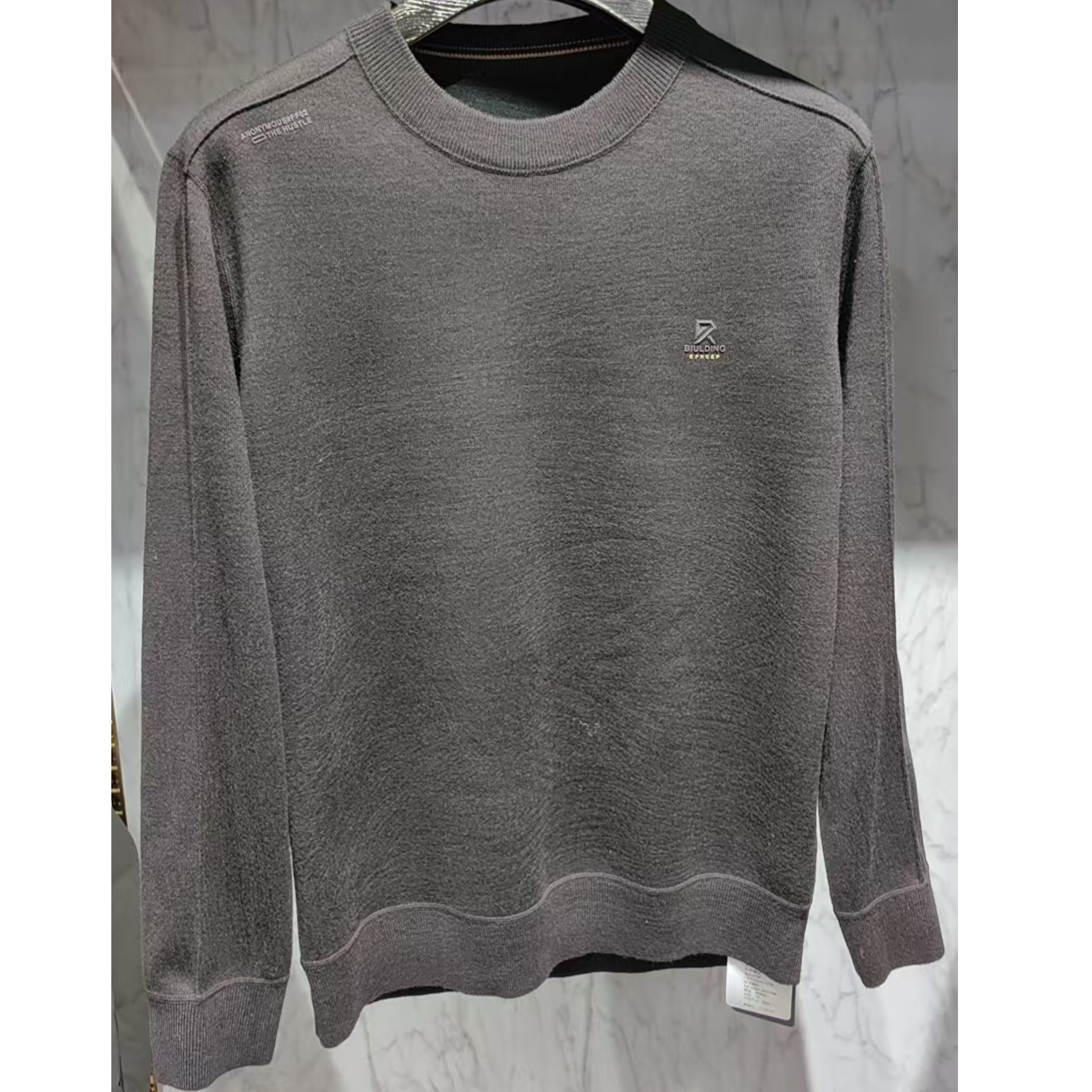 英帝莱克圆领套头款衫长袖男装秋冬打底针织衫