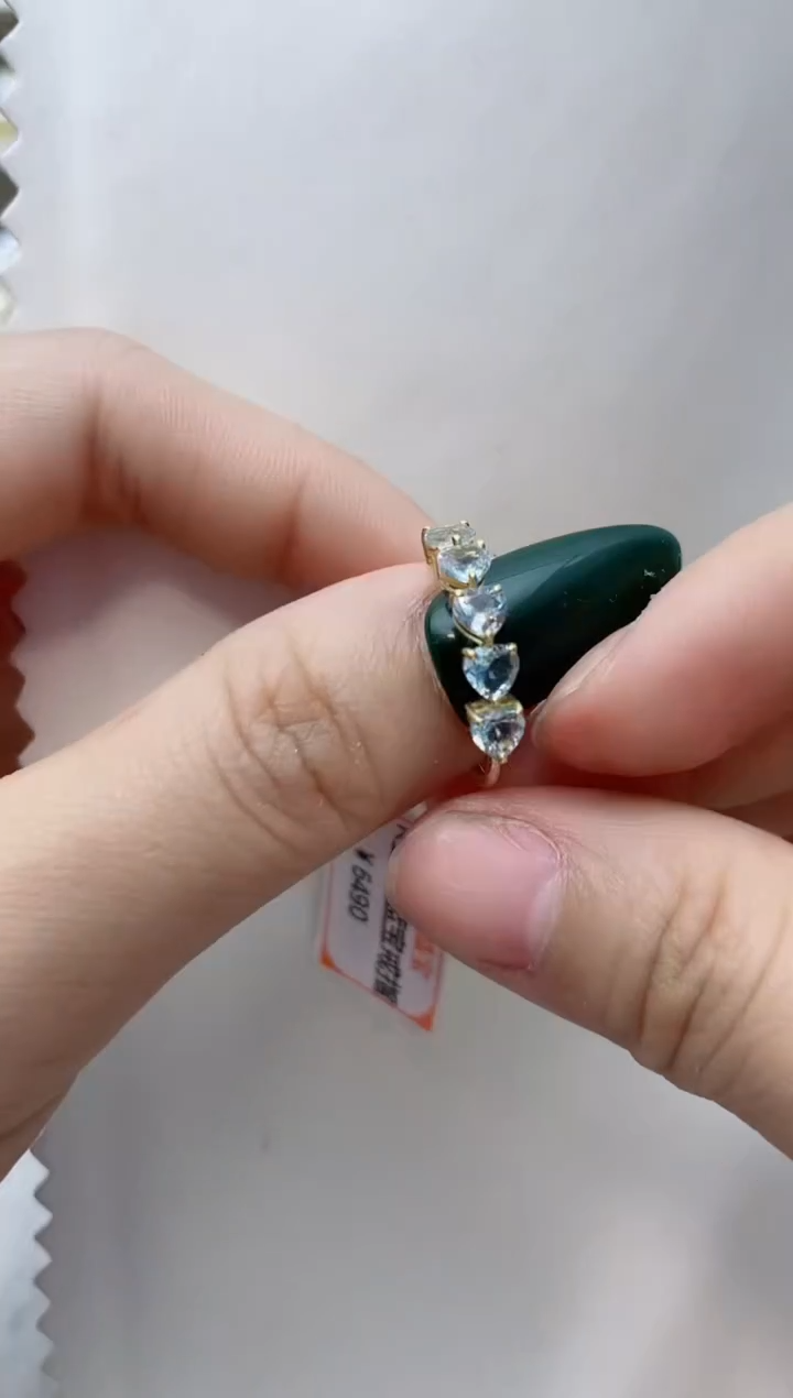 【闪购商品】海蓝宝石戒指18K金镶嵌A111