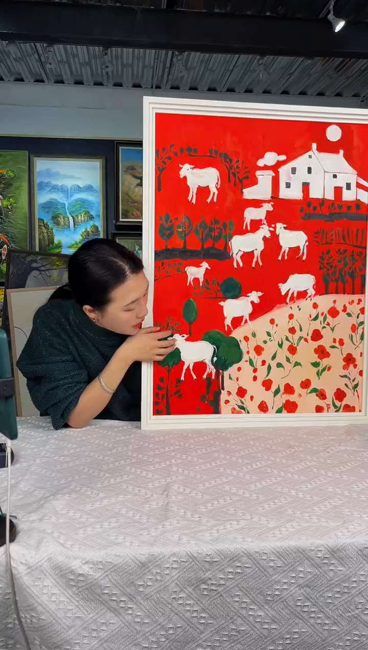 【闪购商品】油画45号 60*80 羊-手绘油画