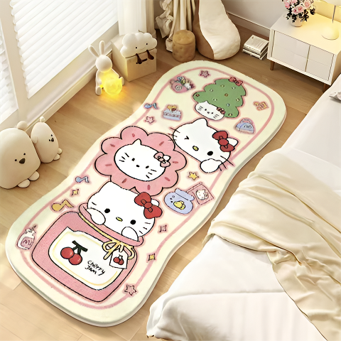 kitty可爱少女心家用卧室加厚防滑床边毯