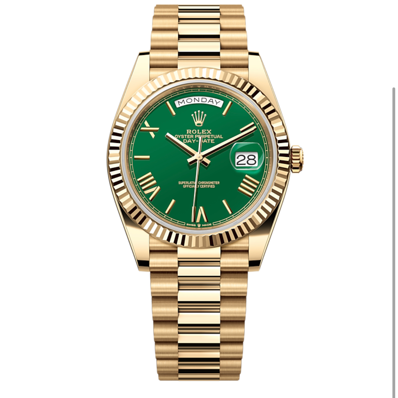 99新 Rolex/劳力士 /23年/全套/型号228238-0061赌桌绿