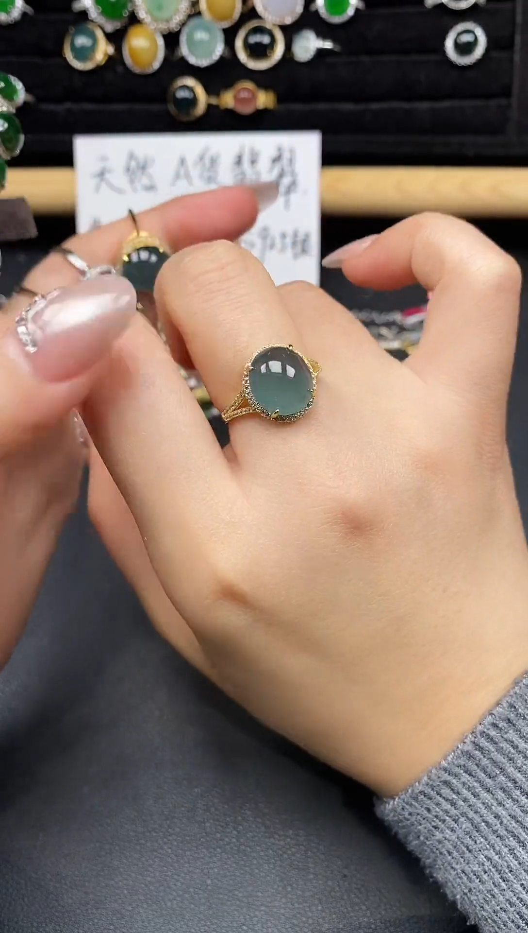 银S925镶嵌戒指翡翠2588