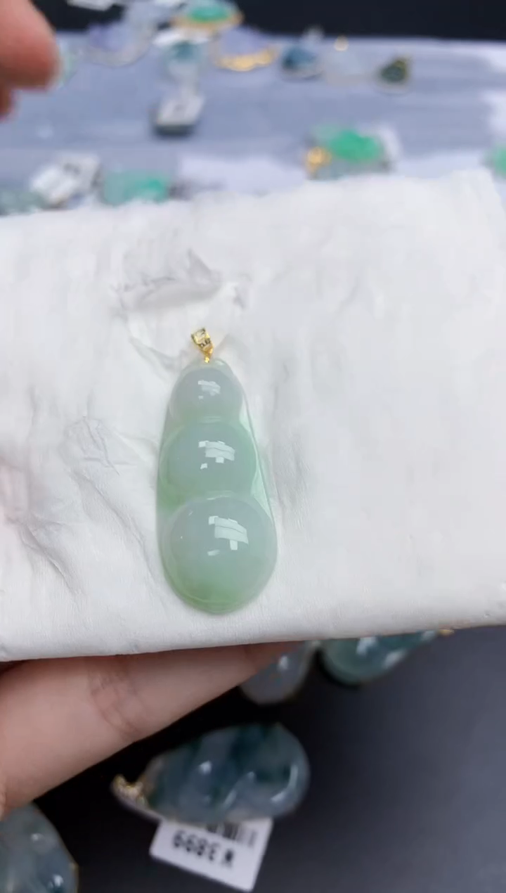 【闪购商品】翡翠颈饰18K金镶嵌天然缅甸翡翠A货