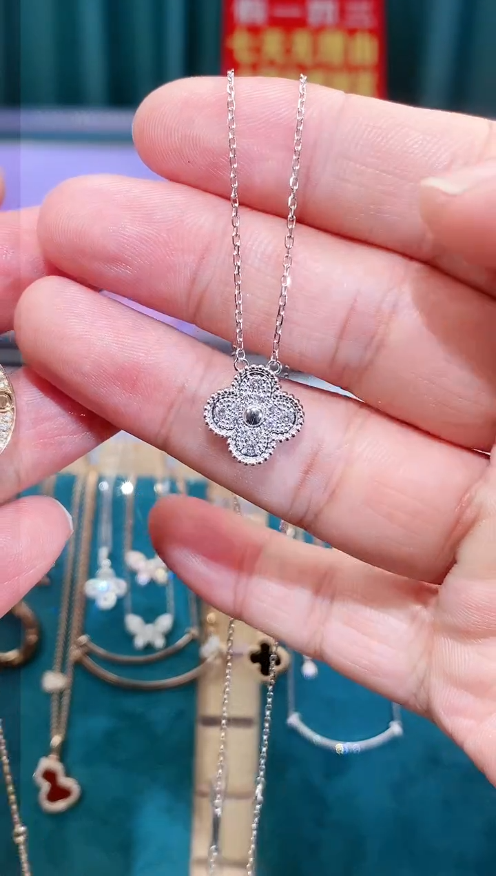 【闪购商品】钻石颈饰18K金镶嵌18K金钻石套链