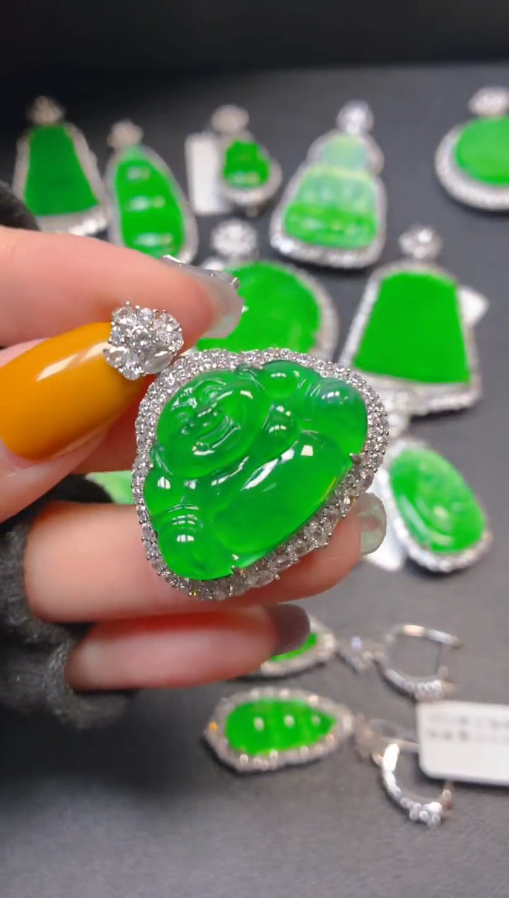 吊坠(不含链)银S925镶嵌翡翠龙*1