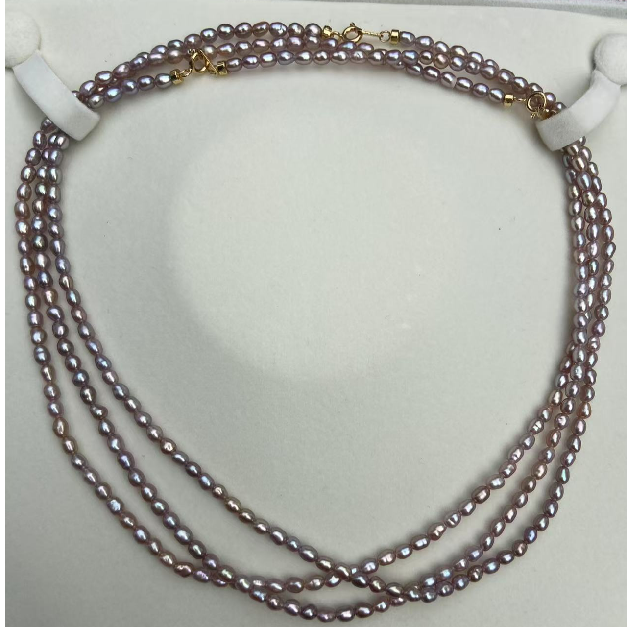  淡水无核炫彩紫色野生keshi强光珠项链（多样性发一）