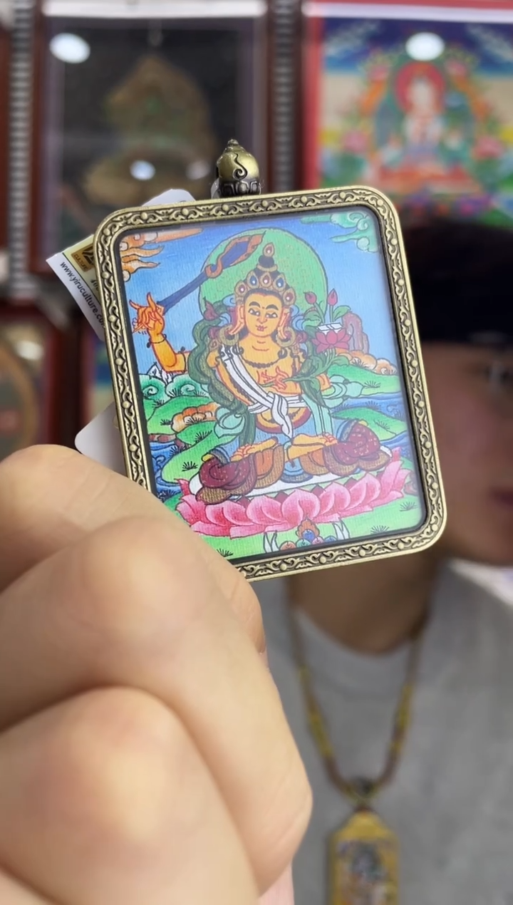 吊坠文殊  纯手绘唐卡（非质量问题 不退不换）