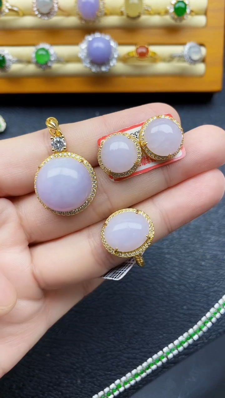 银S925镶嵌戒指翡翠1