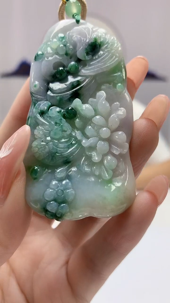 【闪购商品】定制翡翠未镶嵌4812DD-毛货挂件23