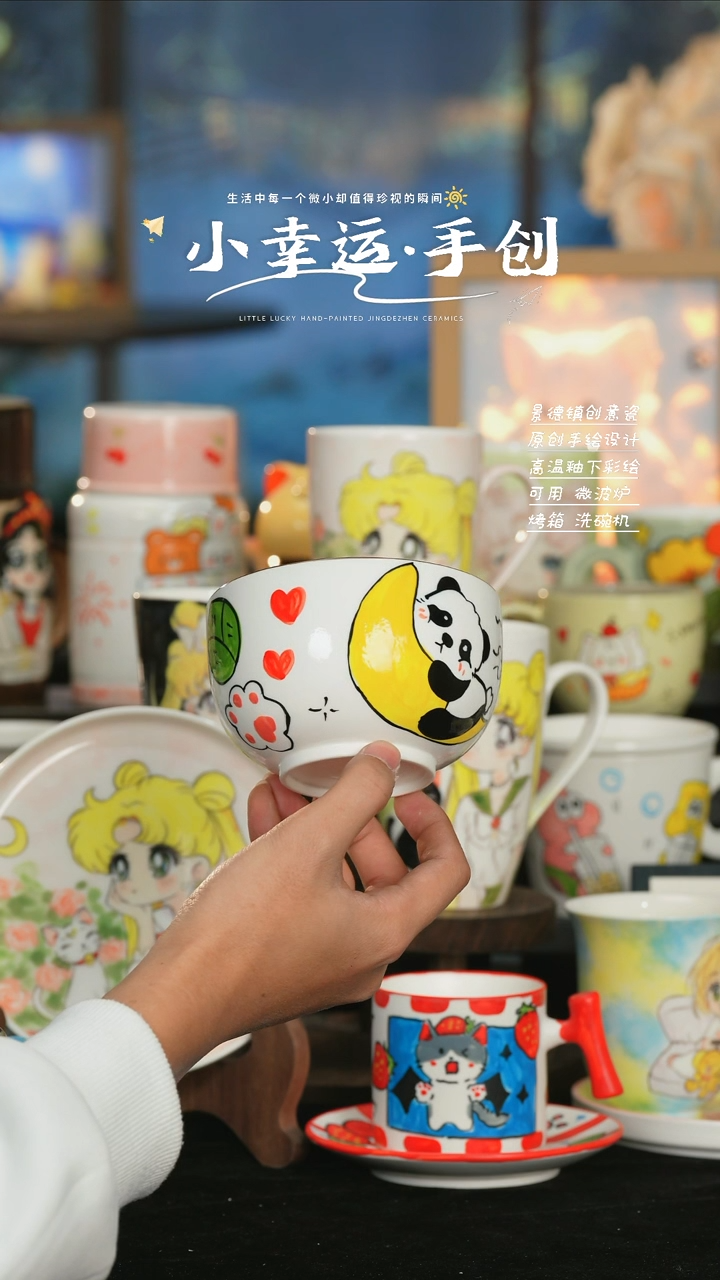 【闪购商品】小幸运纯手工手绘陶瓷