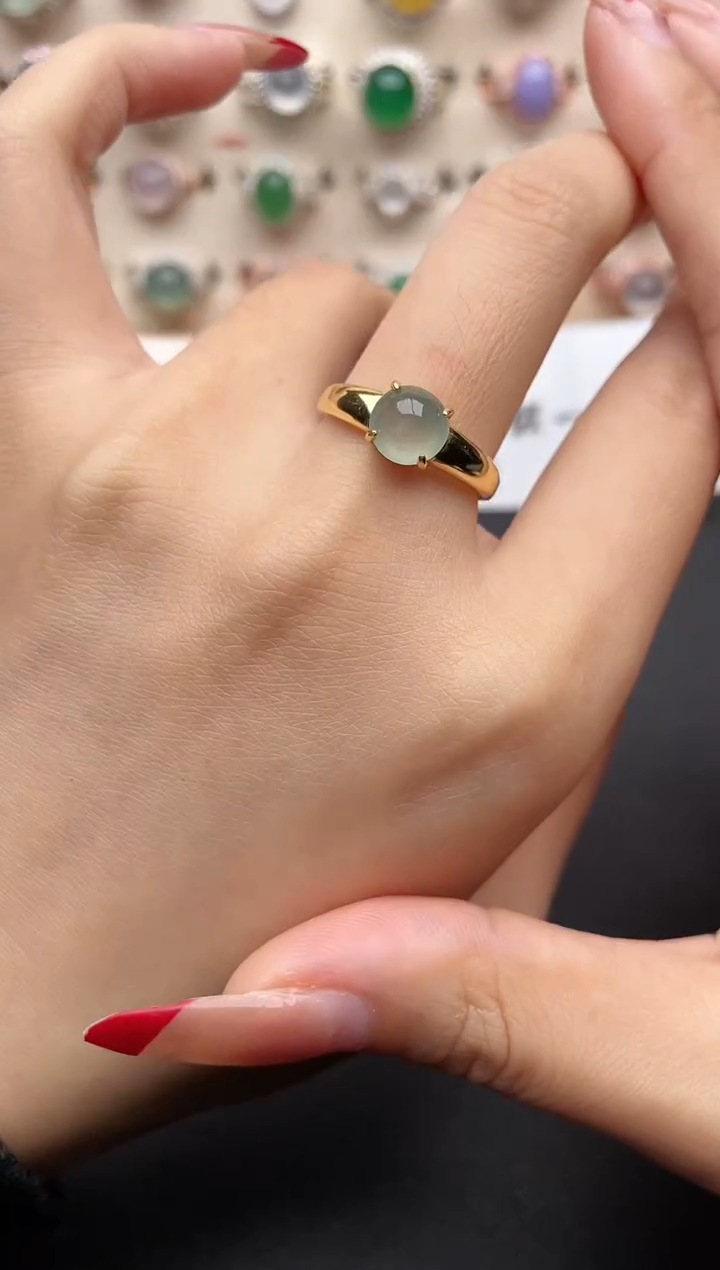 【闪购商品】翡翠戒指银S925镶嵌一物一证一礼盒