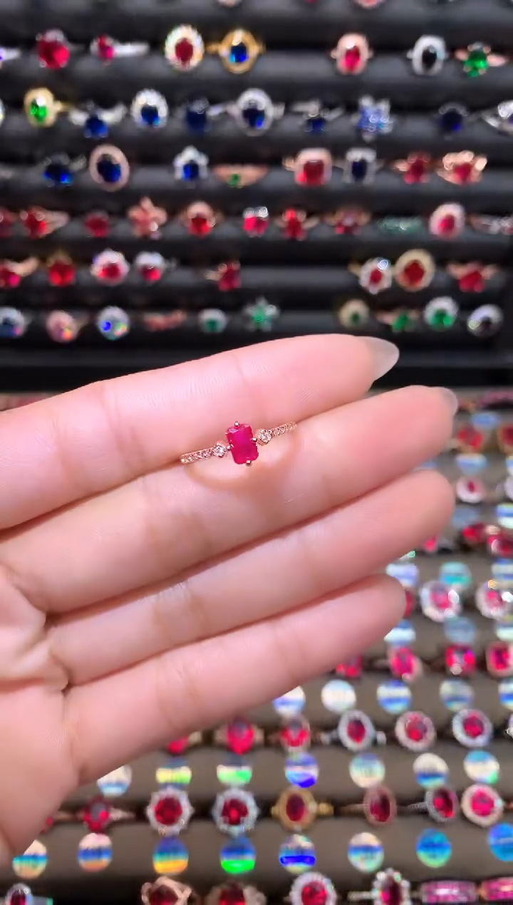 【闪购商品】红宝石戒指银S925镶嵌49