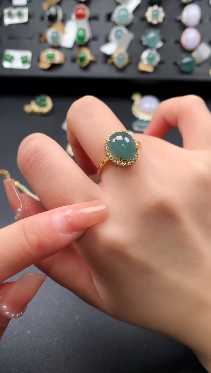 【闪购商品】翡翠戒指银S925镶嵌52141