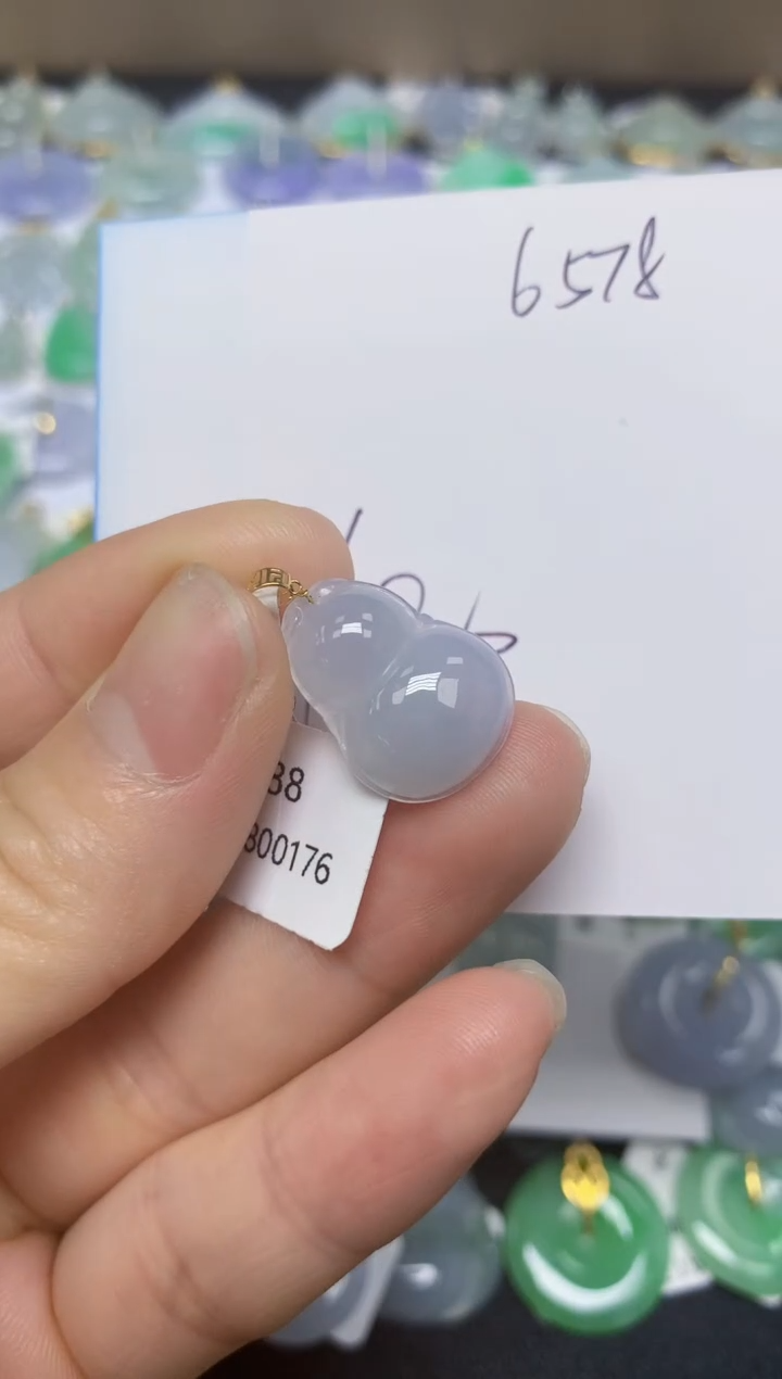 【闪购商品】翡翠18K金镶嵌挂件天然翡翠A货