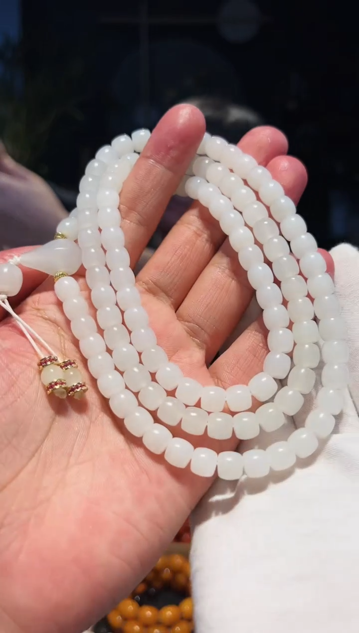 手串未镶嵌和田玉8+直切108