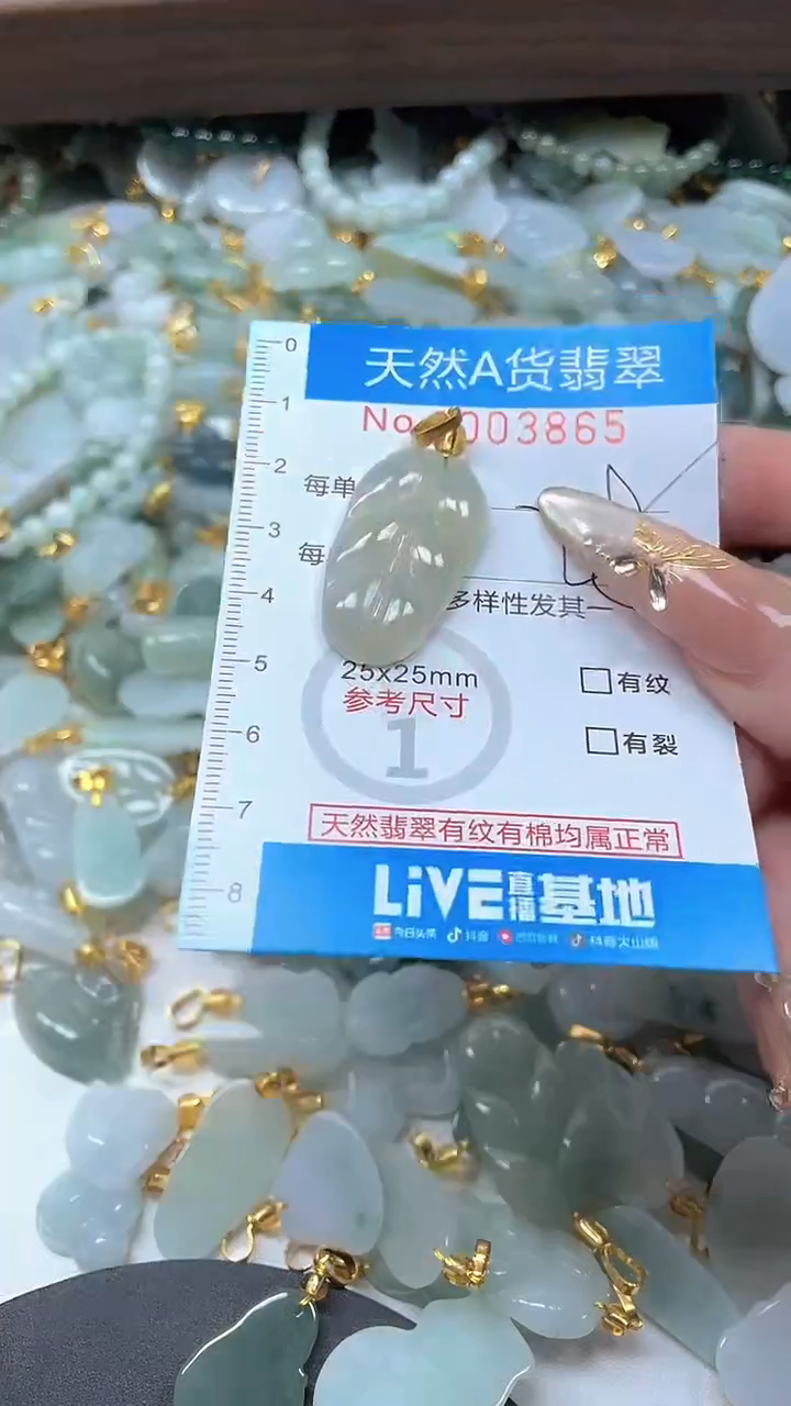 颈饰未镶嵌翡翠净货挂件-3865