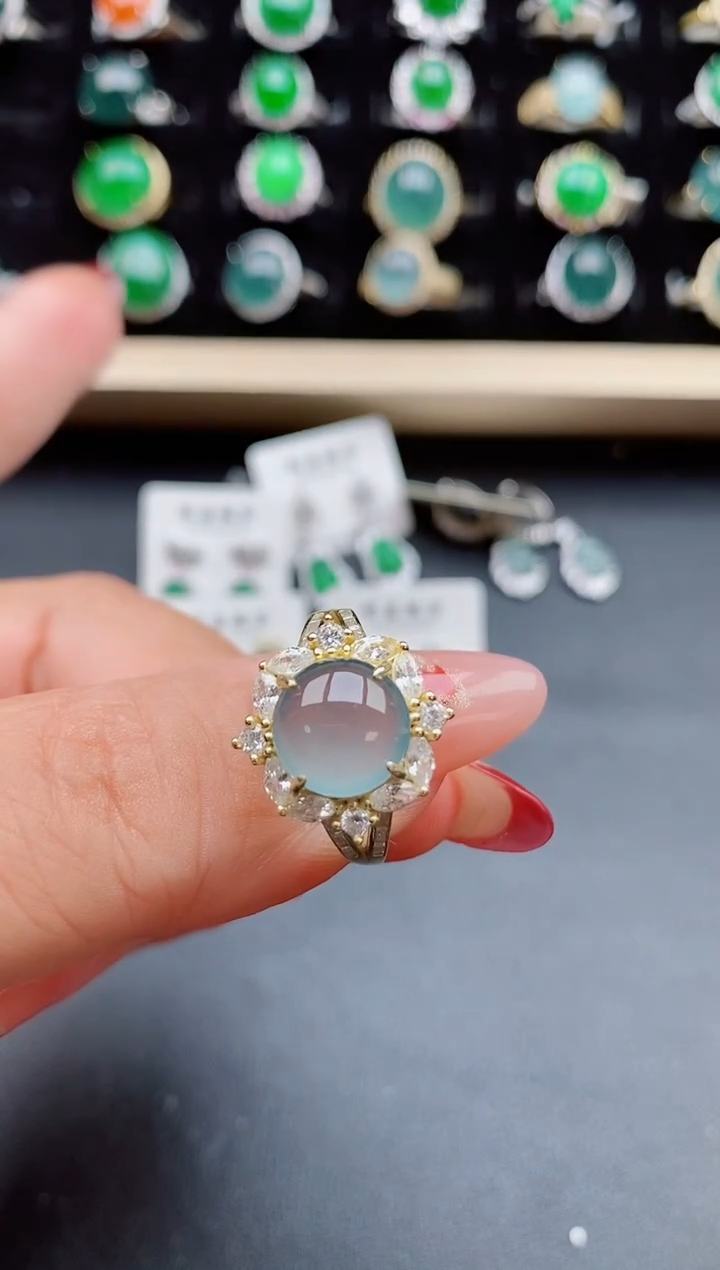 【闪购商品】翡翠戒指银S925镶嵌5080550