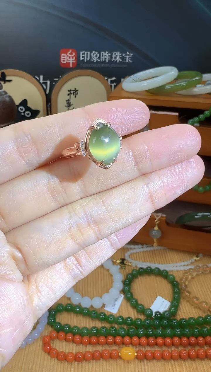 银S925镶嵌戒指和田玉cg